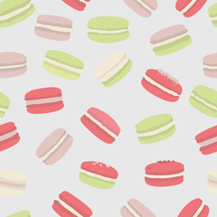 Seamless pattern with macaroon. Vector illustration