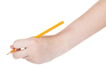 hand draws by lead pencil isolated