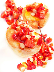 Pears with strawberries and Brie cheese