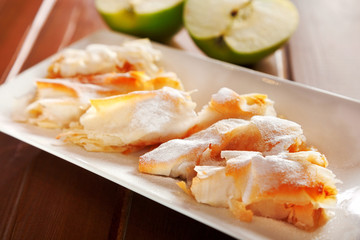 Bulgarian banitza with lokum and apples