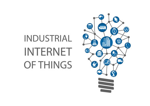 Industrial internet of things (industry 4.0) vector illustration. New business ideas by using digital technology concept.