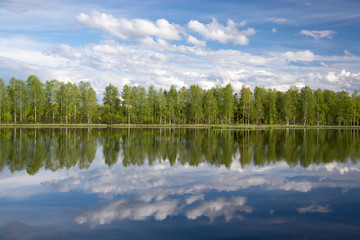 Fototapeta premium See in Lappland, Finnland
