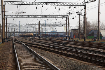 Fototapeta na wymiar Railway cargo station