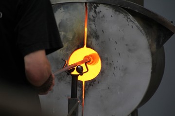 Hand made Glass blowing process