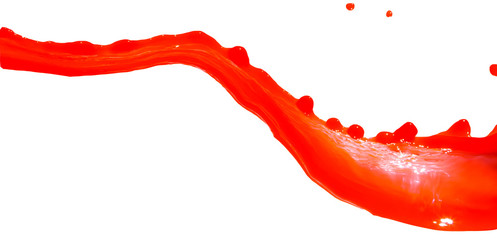 splash of red paint isolated on white background