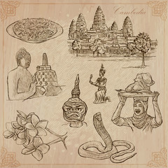 Kingdom of Cambodia - Hand drawn vector pack