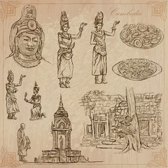 Kingdom of Cambodia - Hand drawn vector pack