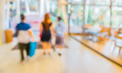 blur image of shopping mall for background usage
