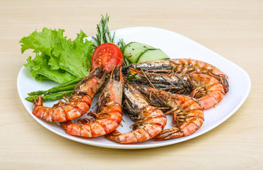 Grilled prawns