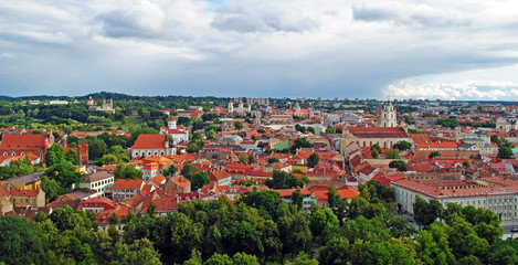 Naklejka na ściany i meble Vilnius old town panorama
