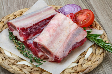 Raw beef ribs