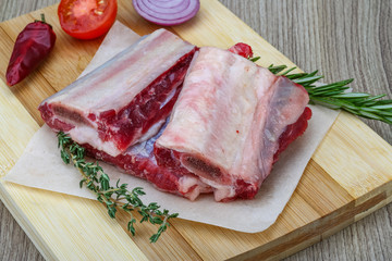 Raw beef ribs