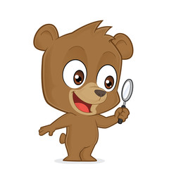 Bear holding a magnifying glass