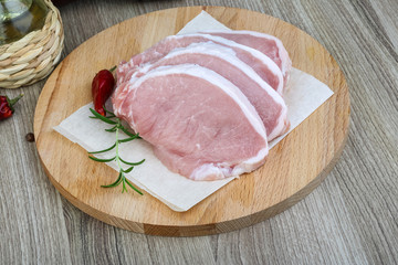 Raw pork steak