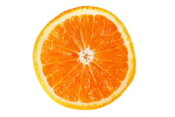 Slice of orange fruit isolated