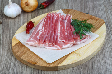 Raw bacon
