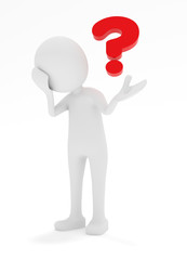3D M&auml;nnchen mit Fragezeichen