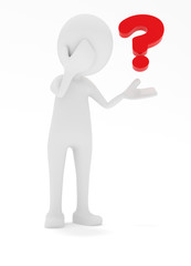 3D M&auml;nnchen mit Fragezeichen