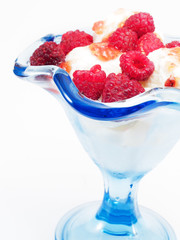 Vanilla Ice Cream With Raspberries