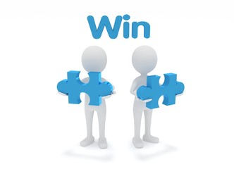 3D M&auml;nnchen mit Puzzle