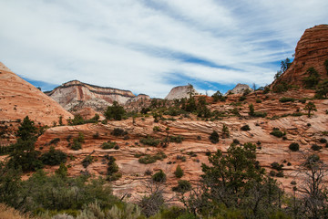 Layered sandstone landscape 
