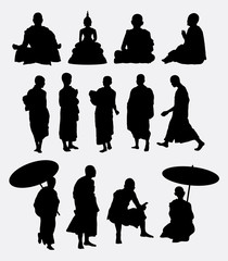 Buddhist monk silhouettes