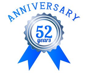 52 year anniversary logo ribbon