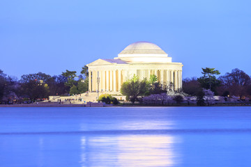 The Jefferson Memorial at dusk, Washington DC