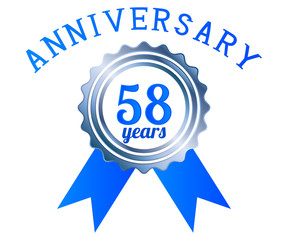 58 year anniversary logo ribbon