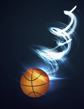 Basketball ball on fire