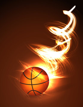Basketball ball on fire