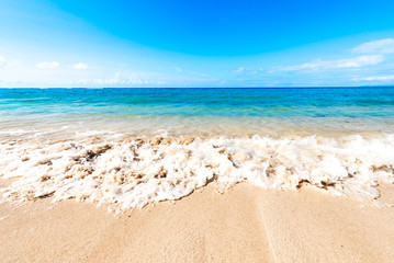 Sea, beach, waves, sky, landscape. Okinawa, Japan, Asia.