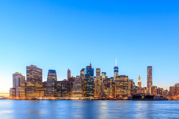 Fototapeta na wymiar Sunset view of Manhattan, New York City
