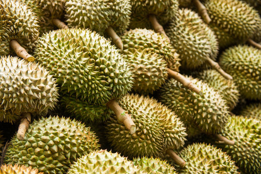 pile of fresh durain from garden