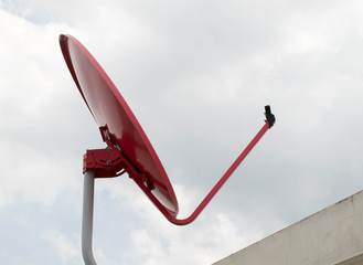 Red satellite on roof