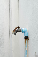 Old rusty faucet, rusty hosebib
