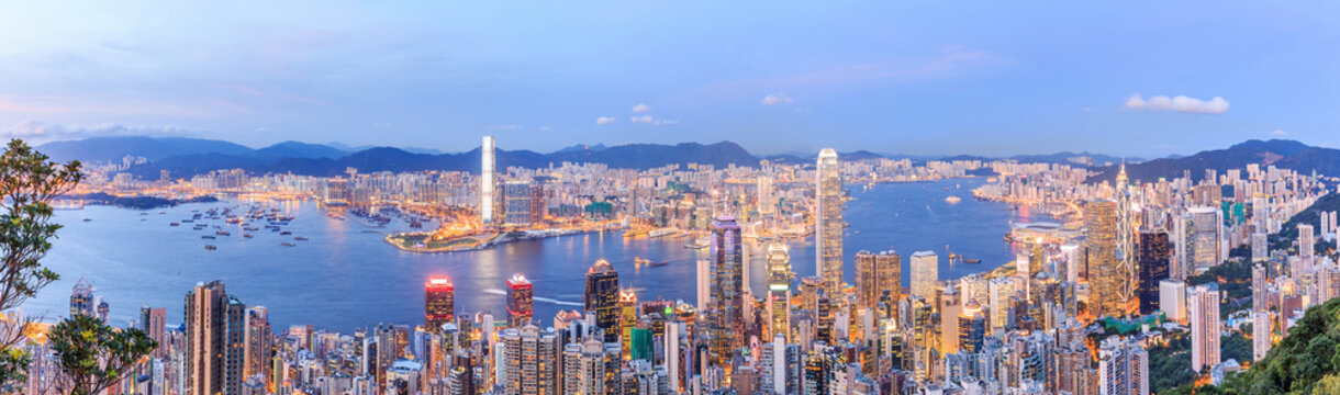 Hong Kong Skyline At Night