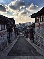 Naklejka premium Bukchon village in Seoul,South Korea.