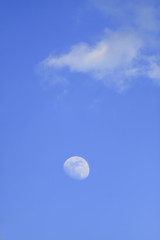 Beautiful clear sky with moon