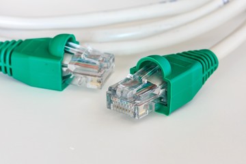 UTP CAT5 Network Cable Isolated on White Background.