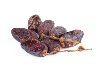 Medjool dates from above isolated on white background
