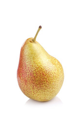 Ripe red pear fruit isolated on white background