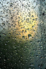 Water Drops on Glass Backgorund.