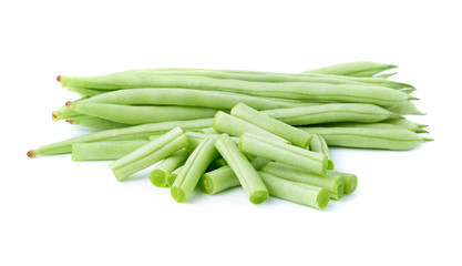 Green beans isolated on a white background.
