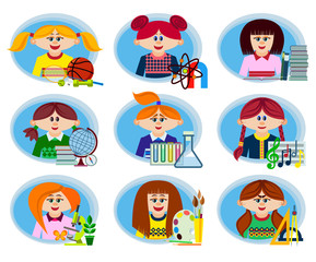 Set icons school theme