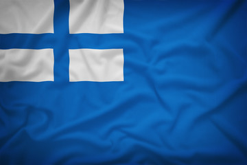 Greek merchant navy flag on the fabric texture background,Vintag