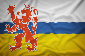 Limburg, Netherlands. flag on the fabric texture background,Vint