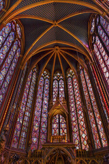 Stained Glass Cathedral Ceiling Sainte Chapelle Paris France