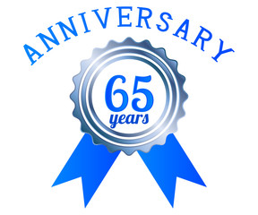 65 year anniversary logo ribbon