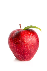 Red apple isolated on white background.
